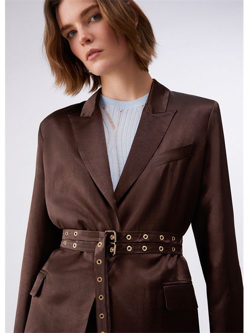 Blazer in raso con cintura LIU JO | CA6146T450A/P9576